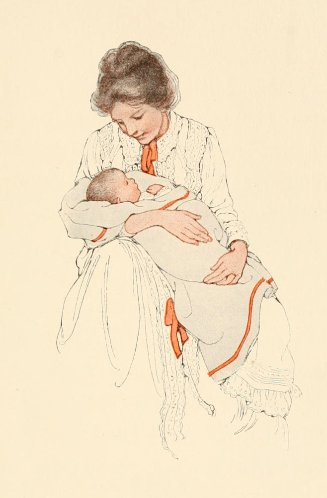 The Birds' Christmas Carol Poster Print featuring mother and baby by Katherine Wireman.