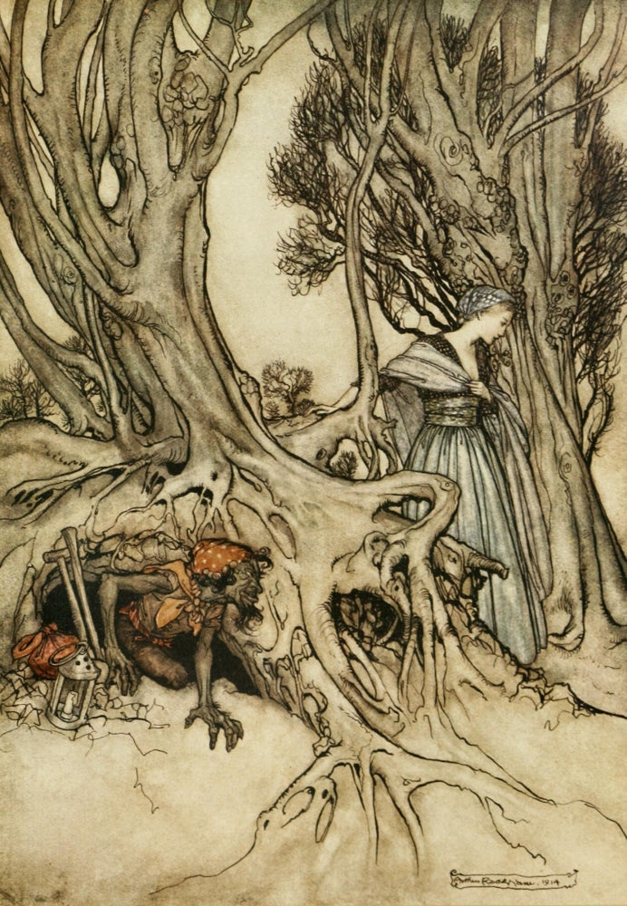 Comus 1921 No Goblin or Faery Poster Print by Arthur Rackham