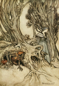 Comus 1921 No Goblin or Faery Poster Print by Arthur Rackham