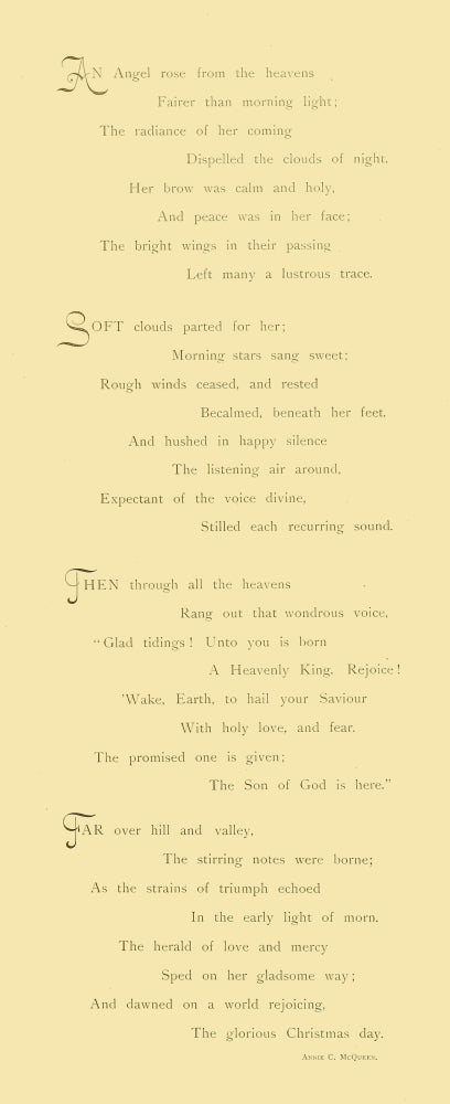 The Heralding Angel Poem Poster Print by Annie C. McQueen, beautifully illustrated artwork.