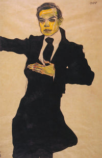 The Painter Max Oppenheimer 1910 Poster Print by Egon Schiele