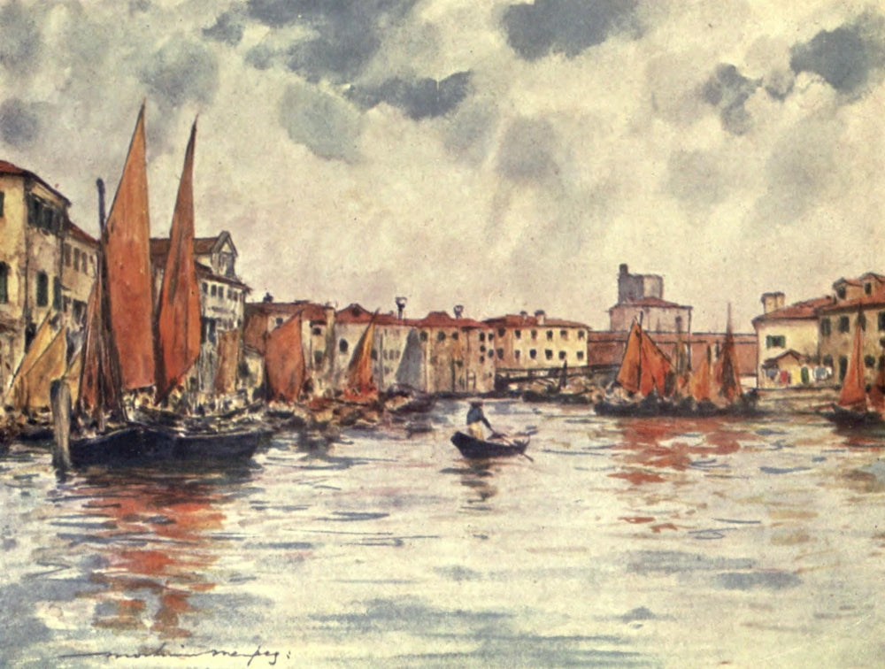 Venice 1912 Chioggia Poster Print by Mortimer Menpes, stunning artwork capturing the beauty of Venice.
