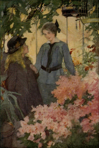 Larkspur 1919 poster print featuring birds and flowers by Harriet Roosevelt Richards.