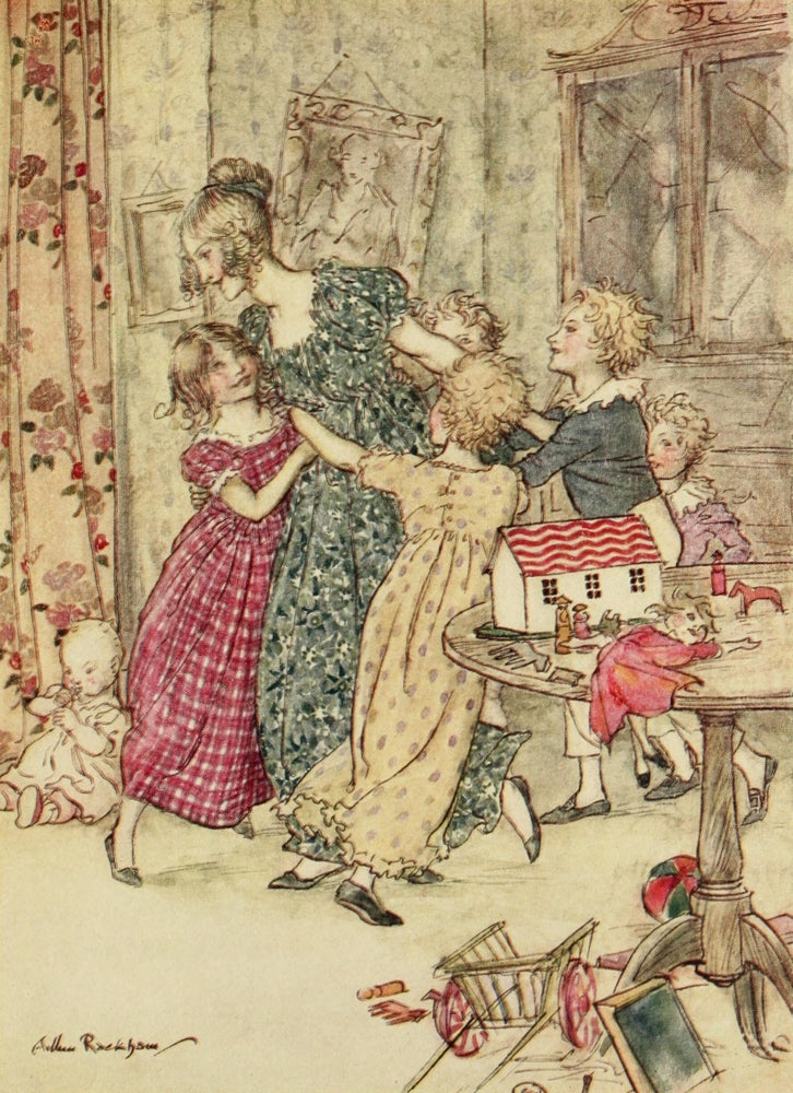 Christmas Carol 1915 Boisterous Group Poster Print by A. Rackham