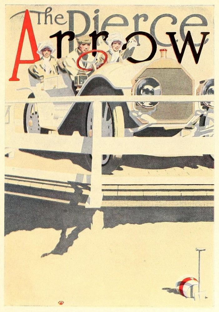 1913 Pierce Arrow Poster Print by Robert Wildhack showcasing vintage automotive design.