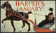 Harper's January 1890s Poster Print by Edward Penfield showcasing vintage design.