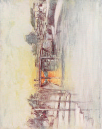 Japan 1901 Over the Bridge Poster Print by Mortimer Menpes, vibrant colors and intricate details.