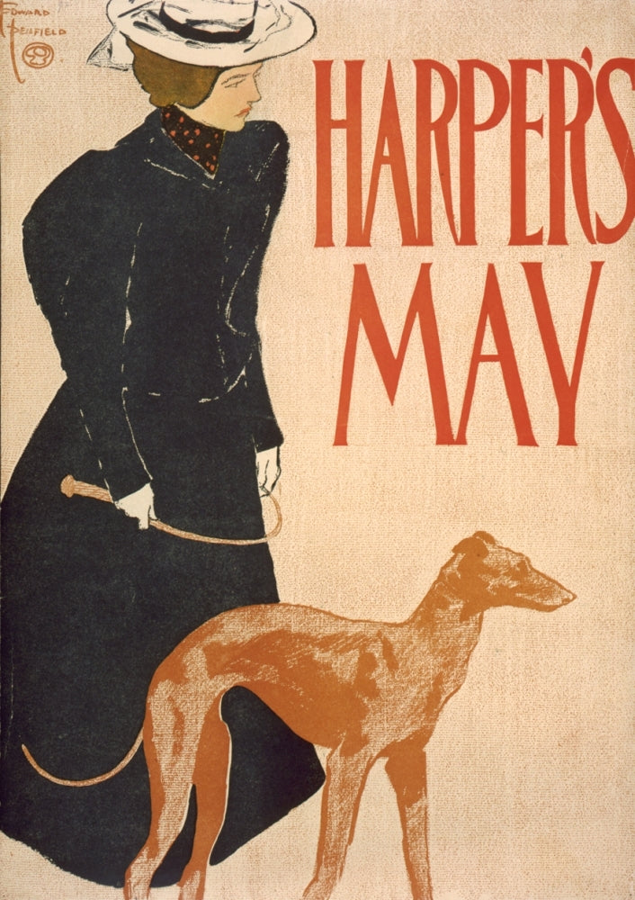 Harper's May 1897 Poster Print by Edward Penfield, vintage art piece.