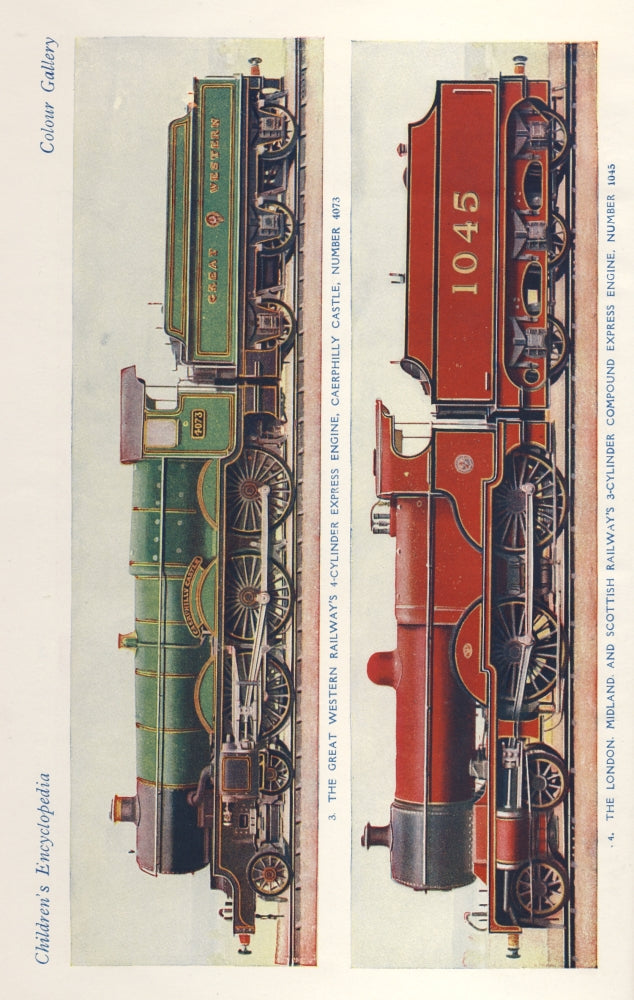 The Children's Encyclopedia Trains Poster Print from the 1930s