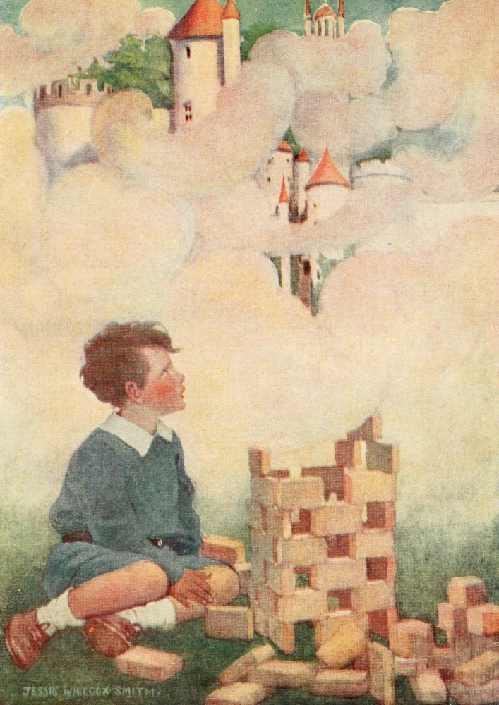 Dream Blocks poster print by Jessie Willcox Smith, a nostalgic artwork capturing childhood imagination.