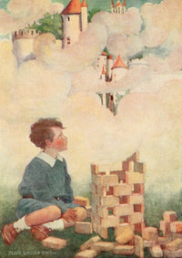 Dream Blocks poster print by Jessie Willcox Smith, a nostalgic artwork capturing childhood imagination.