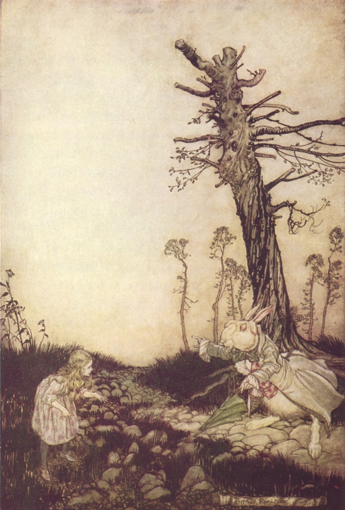 Alice's Adventures in Wonderland White Rabbit Poster Print by A. Rackham