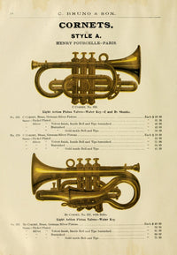 Catalogue C. Bruno & Son c.1890 Cornets Style A Poster Print