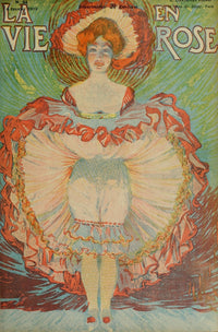 La Vie en Rose 1903 Can Can Poster Print featuring vibrant colors and intricate details.
