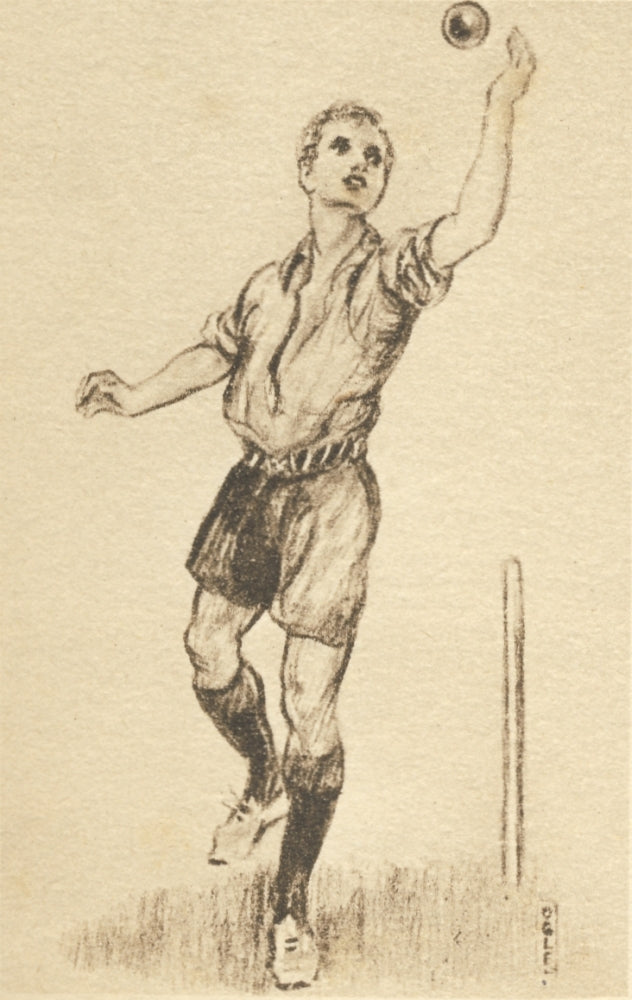 Cricket Bowler Poster Print showcasing a bowler in action