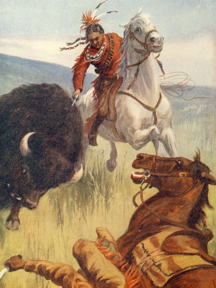Our Darlings c.1900 Red Indian Poster Print showcasing vibrant colors and cultural significance.