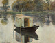 The Floating Studio c.1874 fine art poster print by Claude Monet