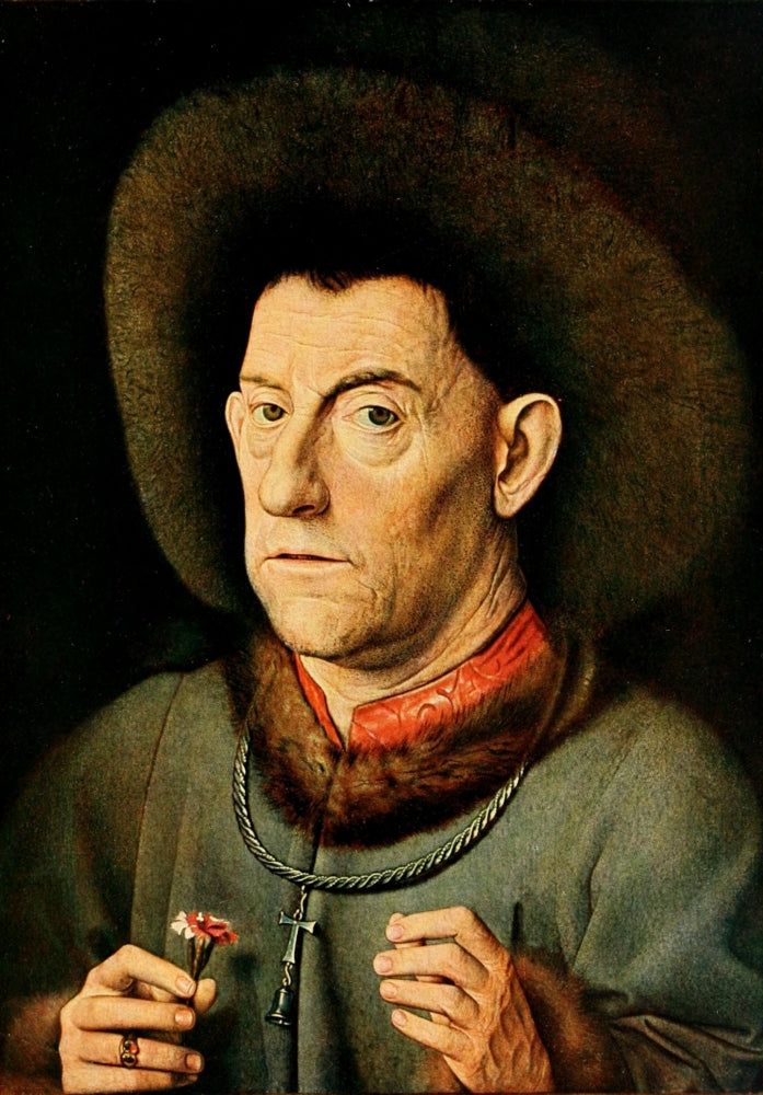 Man with a Carnation Fine Art Print by Jan Van Eyck