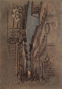 Italian Hours 1909 The Great Eaves, Florence Poster Print by Joseph Pennell