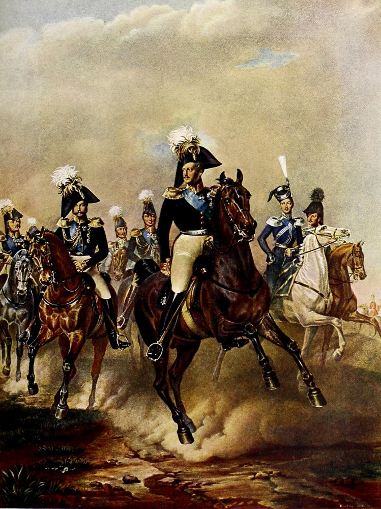 Stolietie Voennago Ministry 1902 Poster Print featuring Nicholas I and entourage