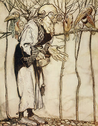 Book of Pictures 1913 Wizard Poster Print by A. Rackham showcasing whimsical illustrations.
