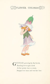 Flower Children 1910 Gentian Art Poster Print by M.T. Ross