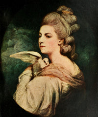 Reynolds 1913 Mrs. Nesbit with a Dove Poster Print in vibrant colors