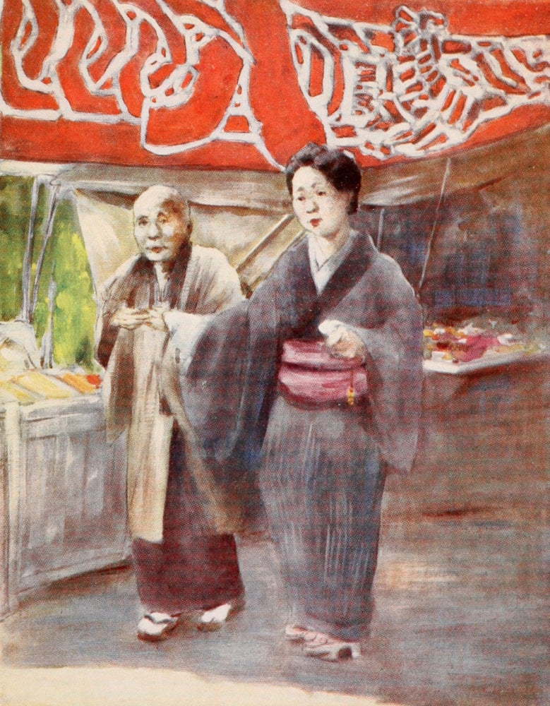Japan 1901 Youth & Age Poster Print by Mortimer Menpes showcasing vibrant Japanese culture.