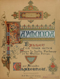 Raymonda 1898 Cover Poster Print showcasing ballet elegance.