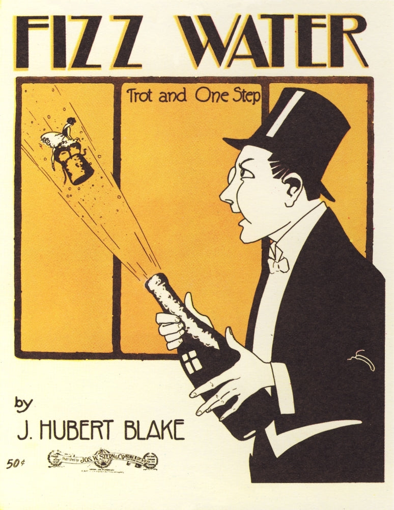 Fizz Water 1914 Sheet Music Cover Poster Print showcasing vintage design.