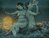 The Triton Poster Print by Hans Thoma showcasing underwater beauty.