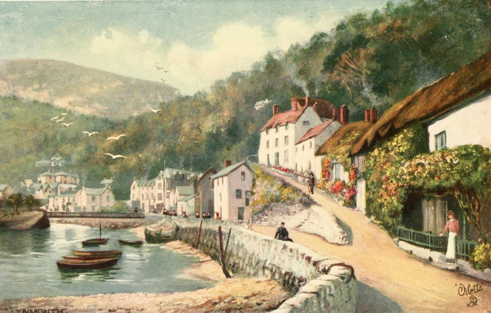 North Devon 1906 Lynmouth Poster Print by Henry Bowser Wimbush, showcasing stunning coastal scenery.