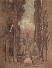 Italian Hours 1909 Villa D'Este, Tivoli Poster Print by Joseph Pennell