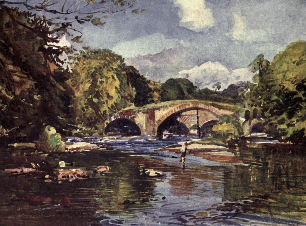 Lancashire 1921 Lower Hodder Bridges Poster Print by Albert Woods