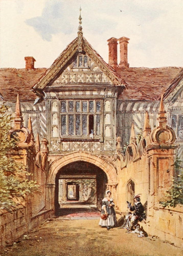 British Water Colour Painting 1908 Speke Hall Poster Print by Joseph Nash