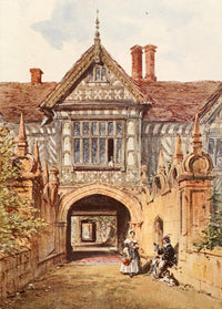 British Water Colour Painting 1908 Speke Hall Poster Print by Joseph Nash
