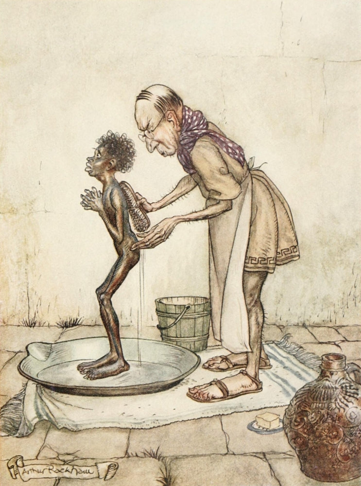 Aesop's Fables The Blackamoor vintage poster print by A. Rackham