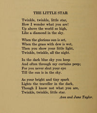 Twinkle, Twinkle poster print from Little Folks' Book of Verse, featuring a nostalgic design.