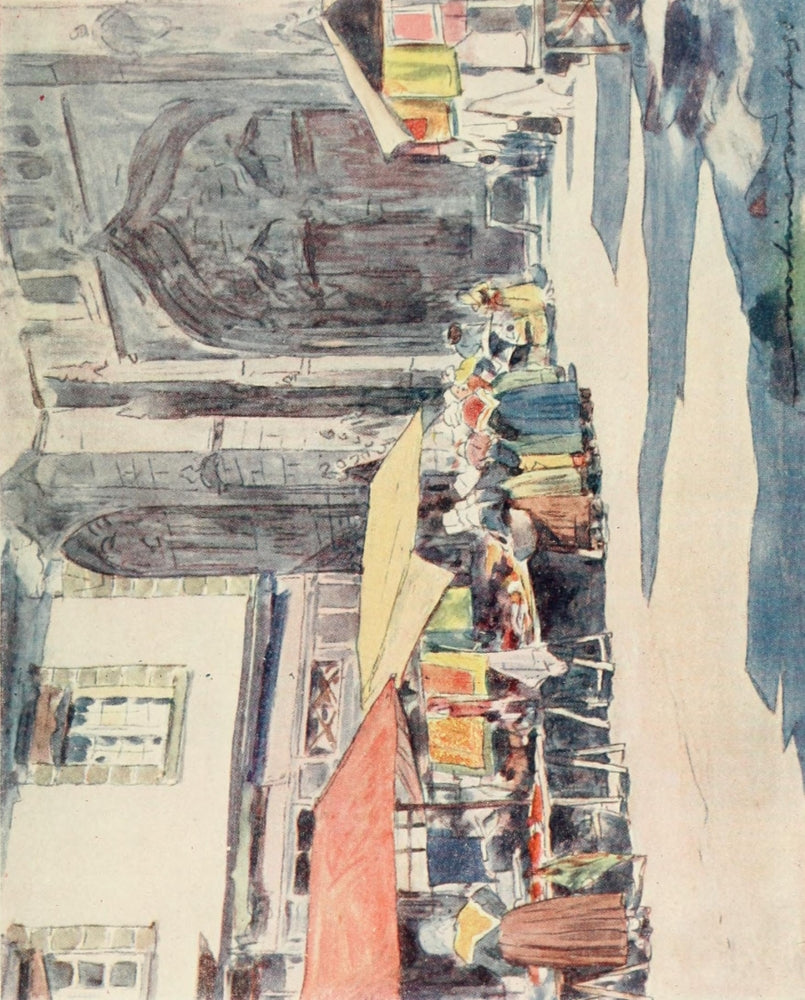 Brittany 1912 Outside the Cathedral Quimper Poster Print by Mortimer Menpes