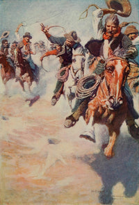 Scribner's 39 The Wild Race for Dinner Poster Print by Newell C. Wyeth
