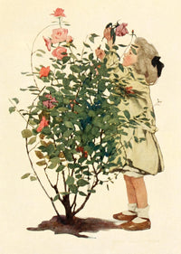 Dream Blocks Tending the Roses Poster Print by Jessie Willcox Smith