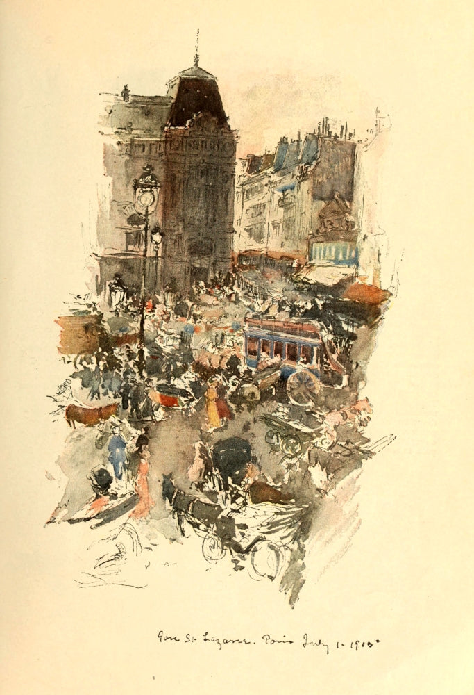 Gare Saint-Lazare Paris 1910 Poster Print by George Wright