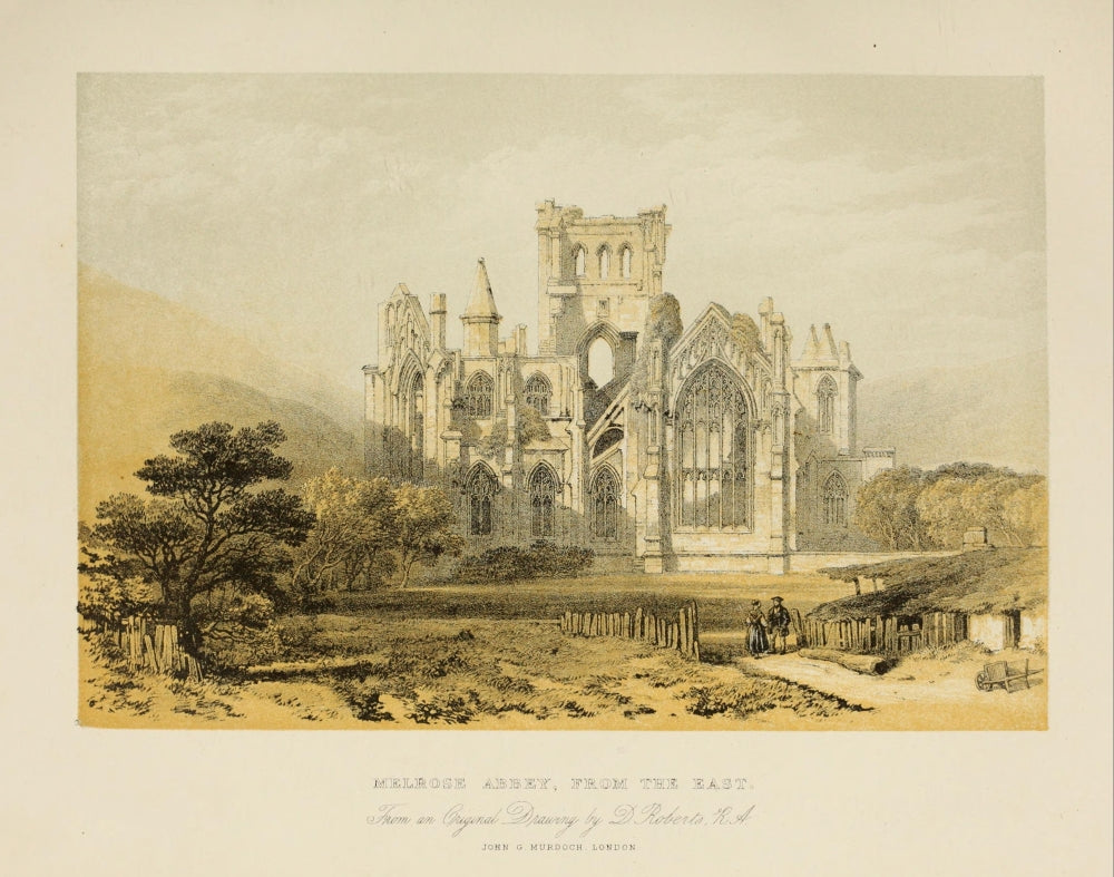 Scotland 1840 Melrose Abbey Poster Print by David Roberts