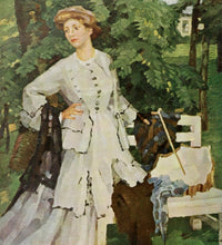 Fine art print of The Grey Dress by Leo Putz, showcasing elegance and sophistication.