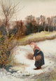 Rosebuds and Holly Berries Winter Poster Print from 1888