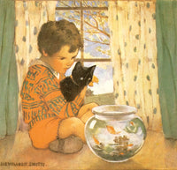 Good Housekeeping Cat and Fishbowl Poster Print by Jessie Willcox Smith