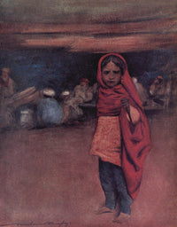 Home Life in India 1917 poster print by Mortimer Menpes featuring an Indian girl.