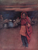 Home Life in India 1917 poster print by Mortimer Menpes featuring an Indian girl.