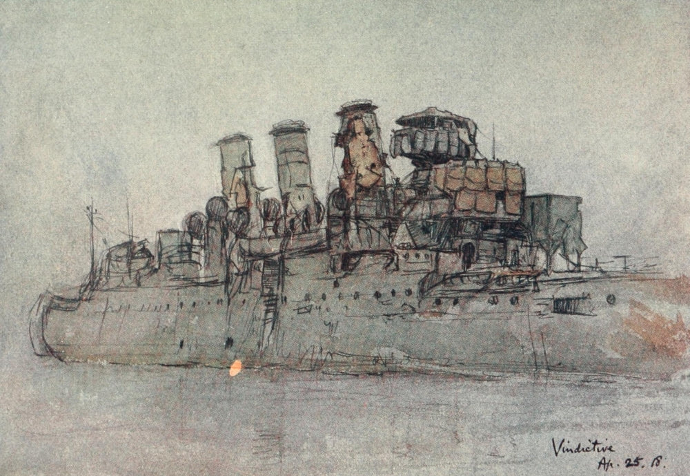 HMS Vindictive Naval Front 1920 Poster Print by Donald Maxwell