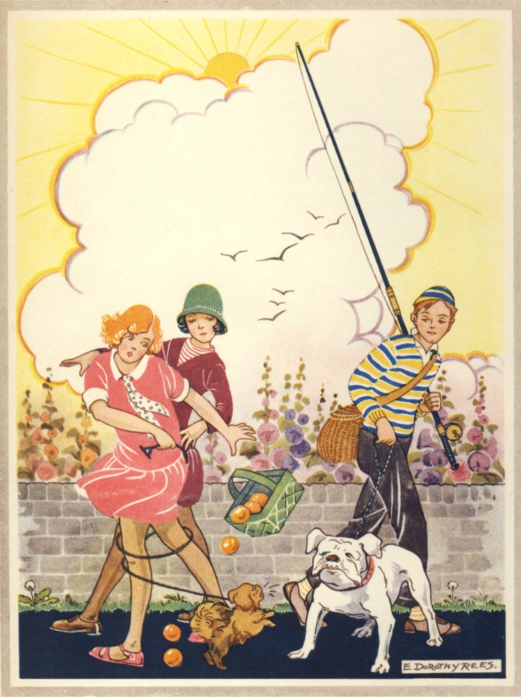 Chatterbox 1928 Dogs Confront Poster Print by E. Dorothy Rees